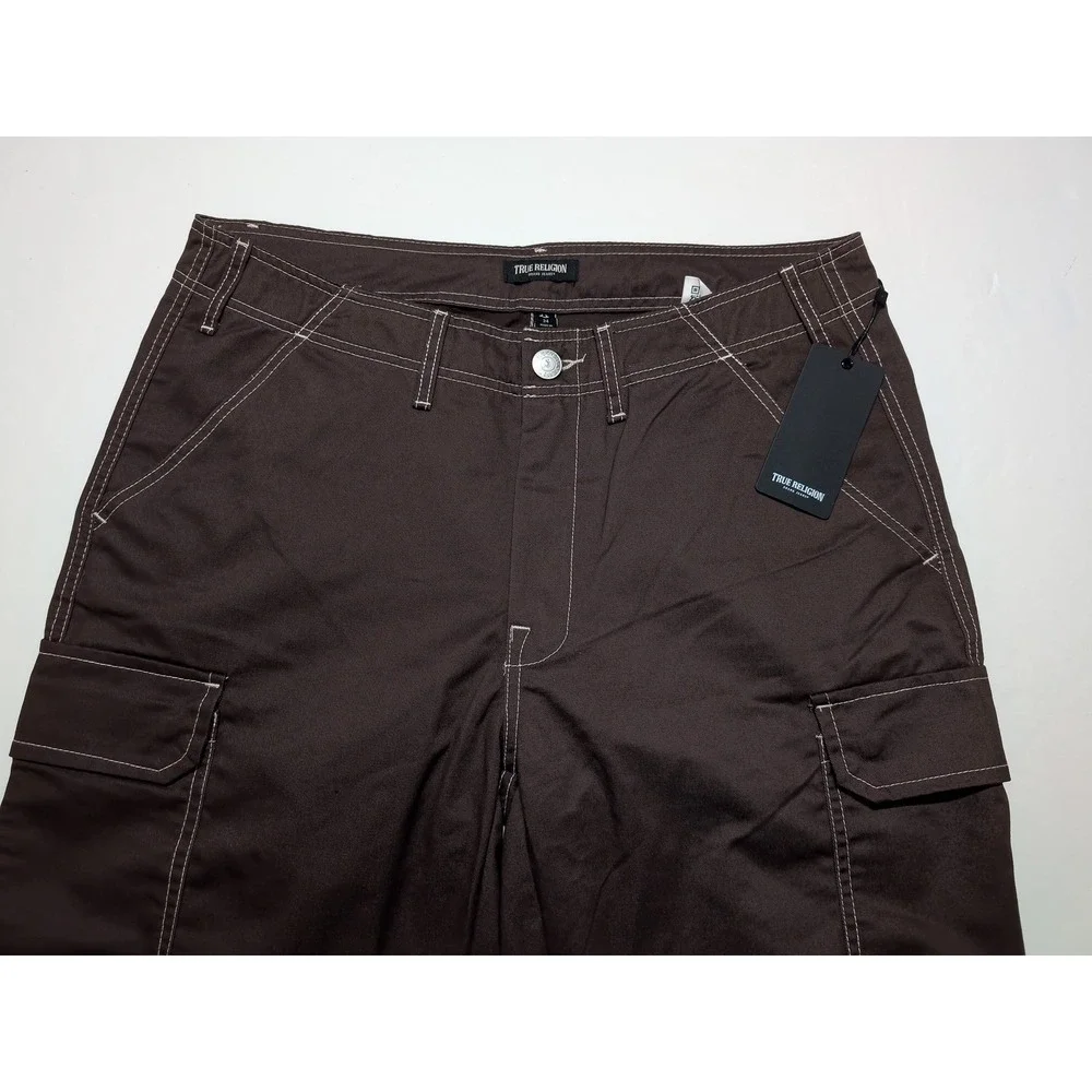 TRUE RELIGION Cargo Pants Mens 34 x 31 Brown NWT 108335